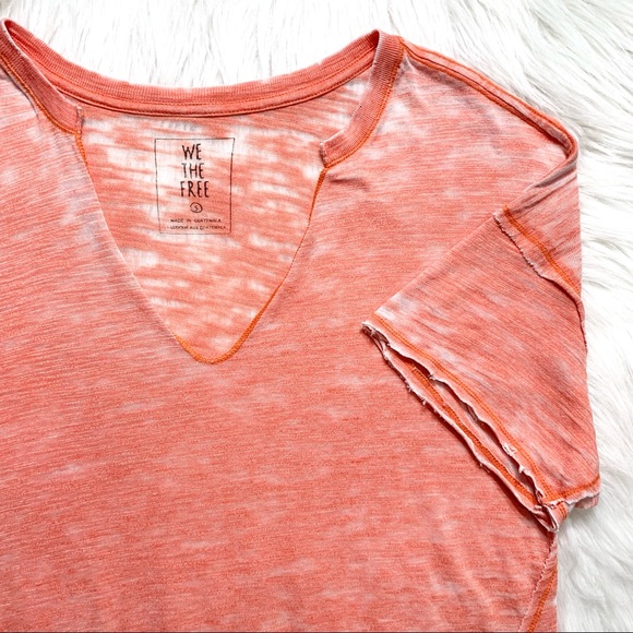 SOLD-Free People Burnout Short Sleeve V Neck Tee - Picture 7 of 11